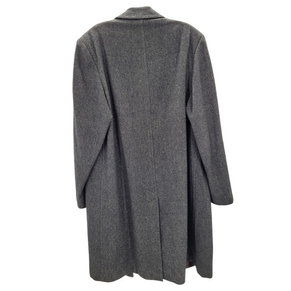 HP Vintage Bond Clothes Men's Gray Union Made Four Button Wool Overcoat - Picture 3 of 12